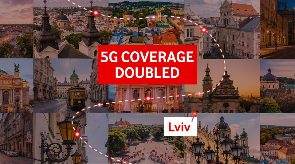 Vodafone more than doubles its 5G network coverage in Lviv
